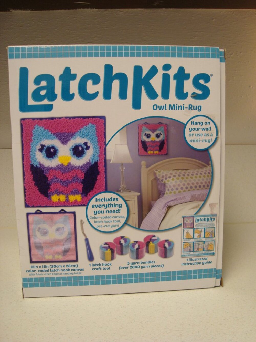 LatchKits- Owl Mini Rug Craft Kit - Picture 2 of 4